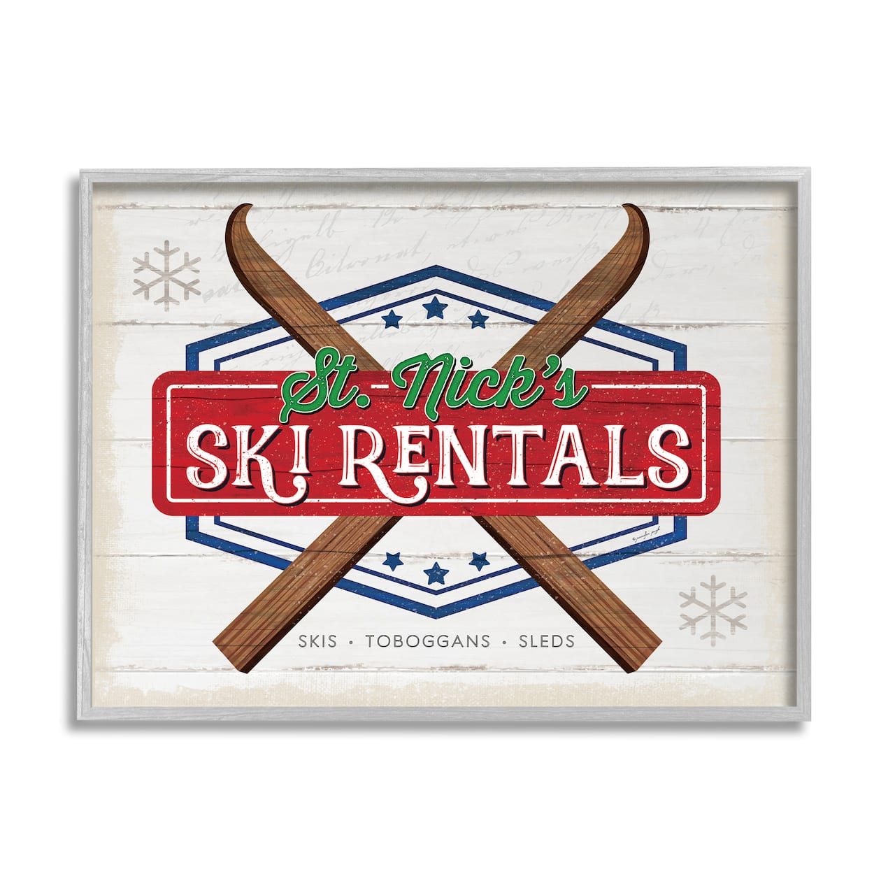 Stupell Industries St. Nick's Ski Rentals Vintage Framed Giclee Art